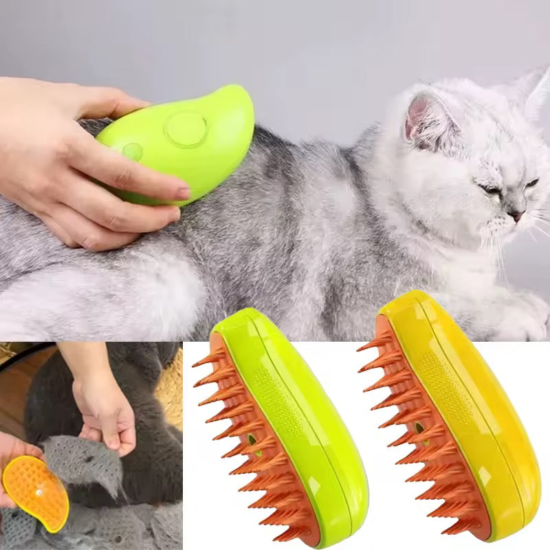 3-in-1 Pet Steam Electric Grooming Brush
