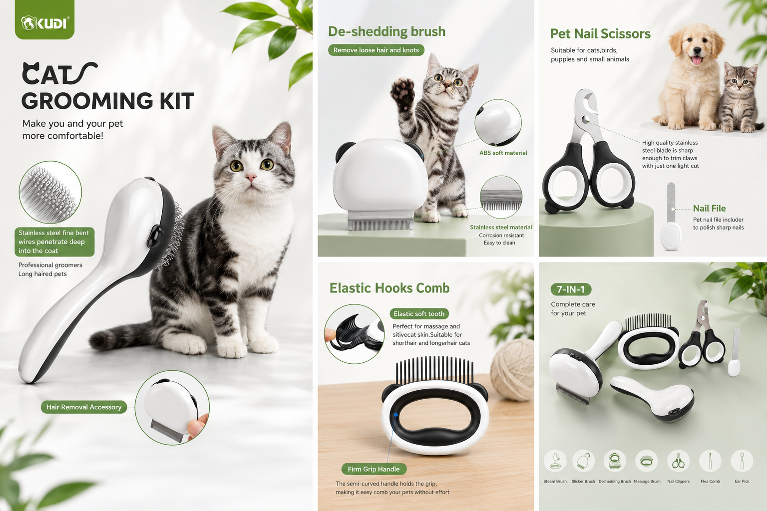 Discover The Miwaoo Kudi Ultimate Pet Grooming Solution 7-in-1 Grooming Kit