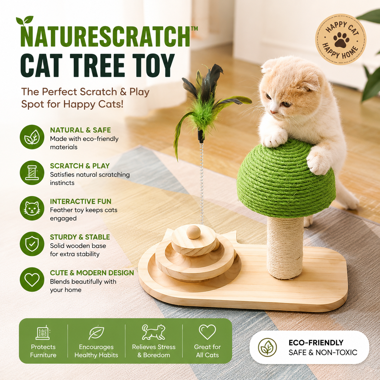 Miwaoo NatureScratch™ Cat Tree Toy