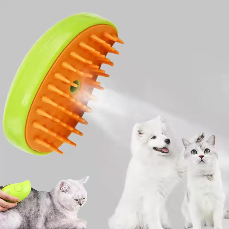 3-in-1 Pet Steam Electric Grooming Brush